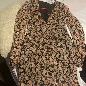 Nasty Gal Floral Sheer Dress
